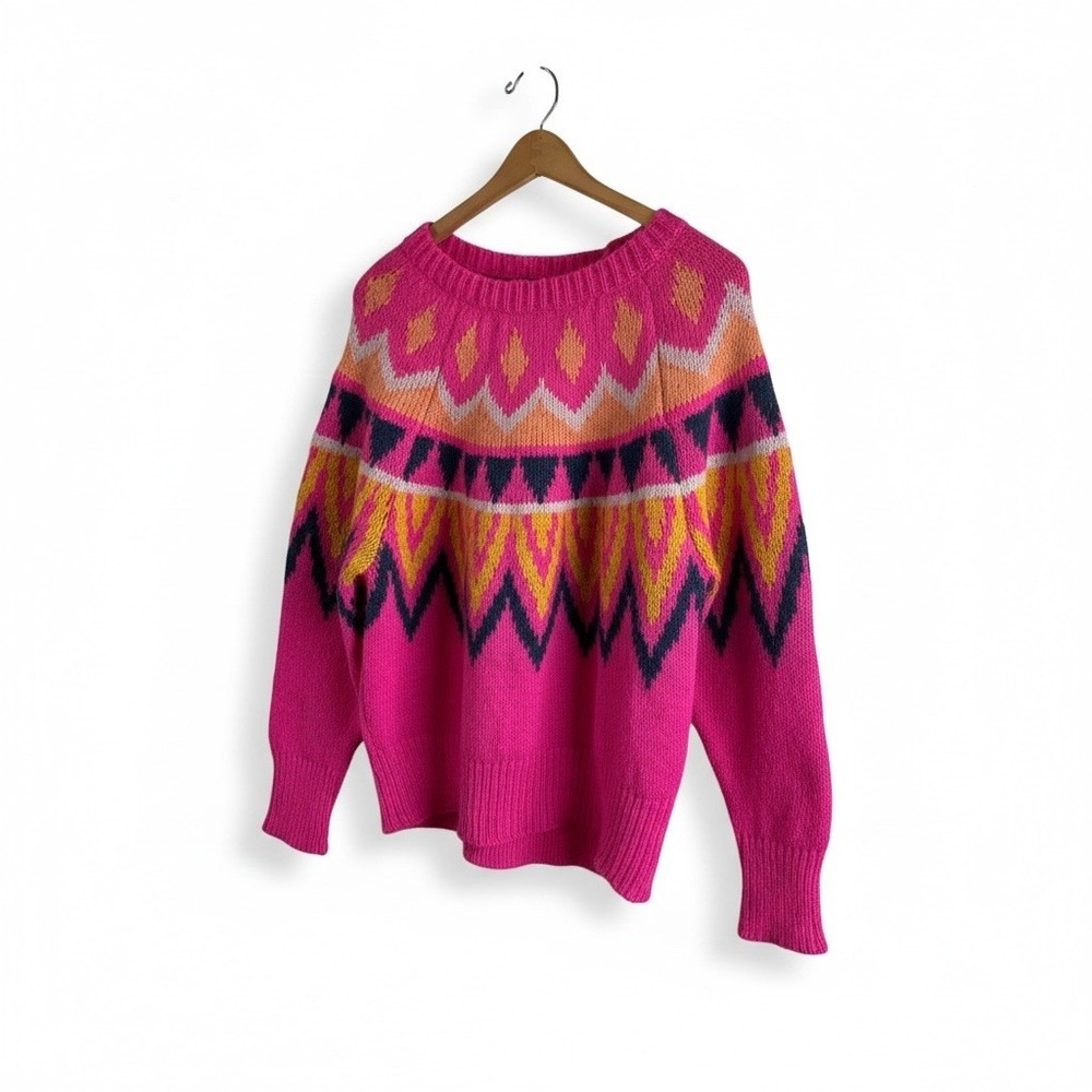 A New Day a hot pink Fair Isle or geometric-patterned sweater Sz XL - Picture 4 of 12